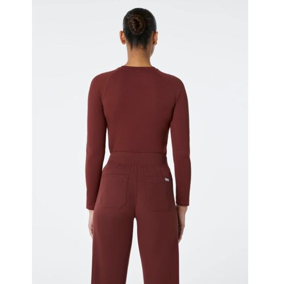 Figs Women's Walnut Waffle Longsleeve Underscrub Top Size S - Picture 2 of 10
